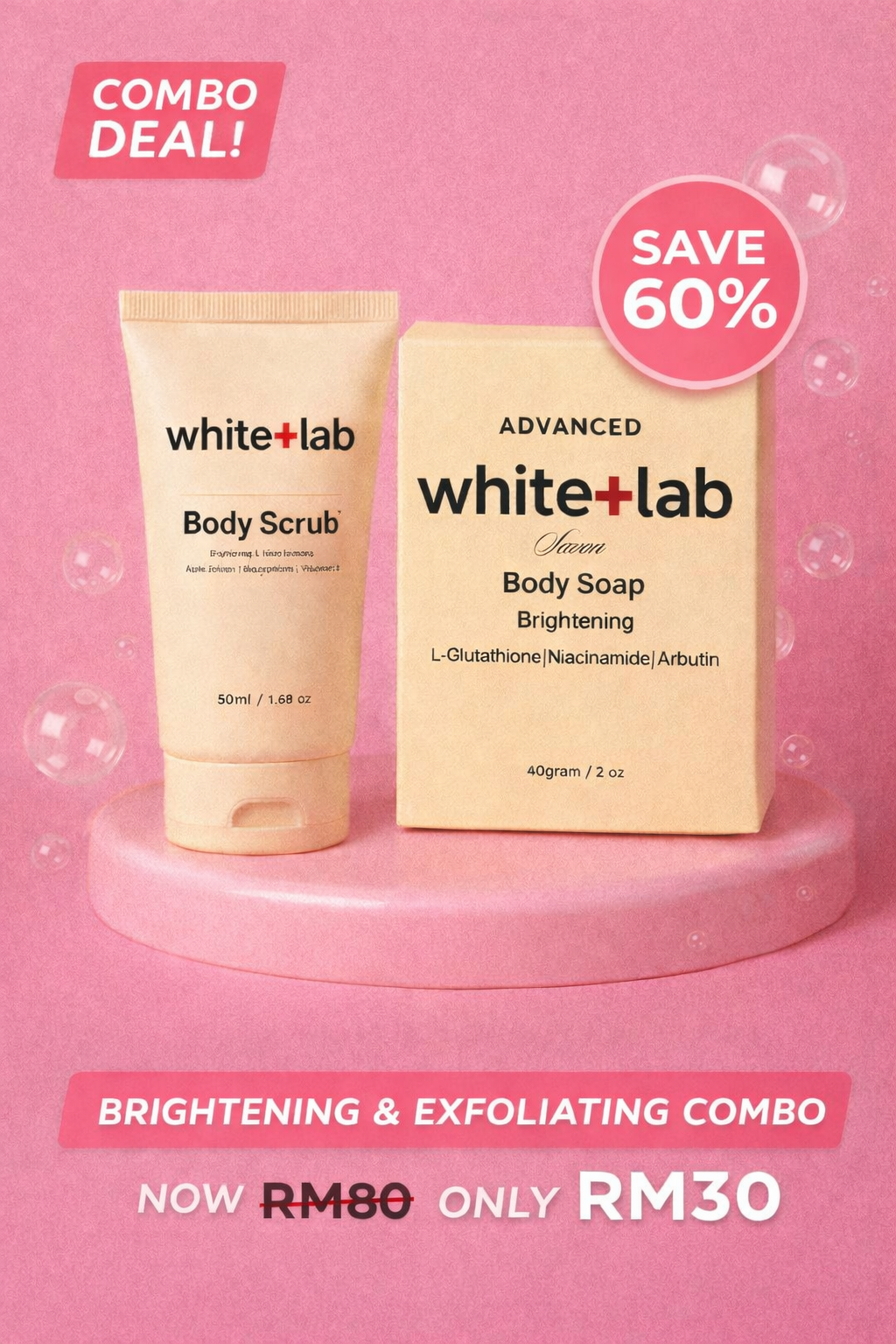 White+Lab Whitening Combo - Soap & Scrub